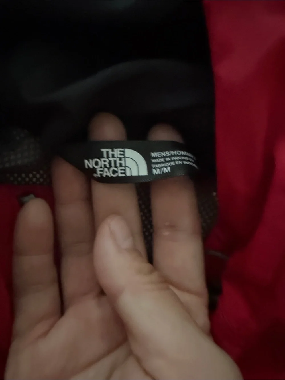 The North Face Men’s Hooded Two-Tone Red and Black Raincoat